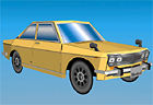 Papercraft imprimible y armable del Nissan Bluebird 510. Manualidades a Raudales.