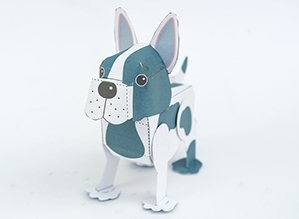 Papercraft imprimible y armable de Cachorro con movimiento. Manualidades a Raudales.