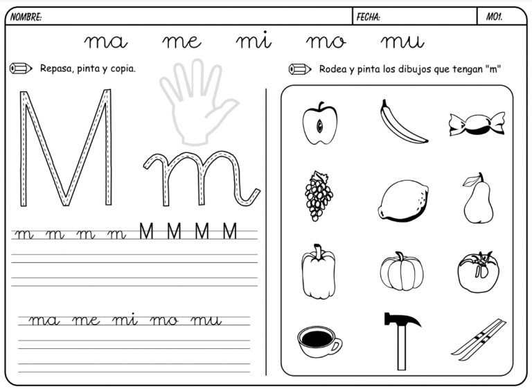 Grafomotricidad Letra M Manualidades A Raudales