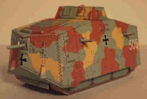 Papercraft Tanque A7V. Manualidades a Raudales.