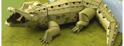 Papercraft de un cocodrilo cubano. Manualidades a Raudales.