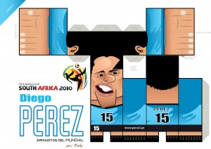 Papercraft del Futbolista Diego Pérez. Manualidades a Raudales.