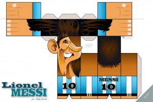 Papercraft del Futbolista Leo Messi. Manualidades a Raudales.