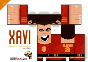 Papercraft del Futbolista Xavi. Manualidades a Raudales.