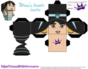 Cubeecraft de la Princesa Jazmine de Disney. Manualidades a Raudales.