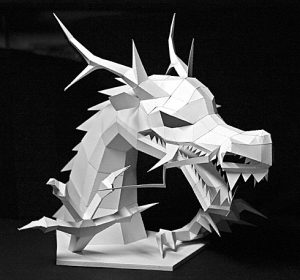 Papercraft de un Dragón asiático. Manualidaes a Raudales.