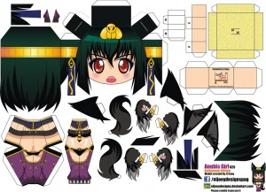 Papercraft de Anime - Anubis Girl. Manualidades a Raudales.