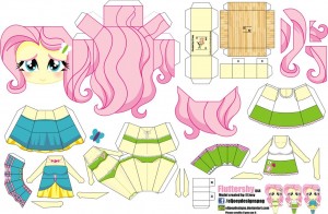 Papercraft de Anime - Fluttershy. Manualidades a Raudales.