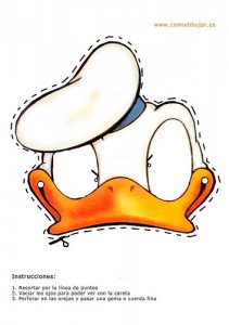 Mascara del Pato Donald de Disney. Manualidades a Raudales.
