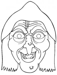 Máscara Halloween de una bruja 4. Manualidades a Raudales.