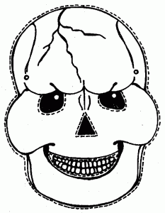 Máscara Halloween esqueleto. Manualidades a Raudales.