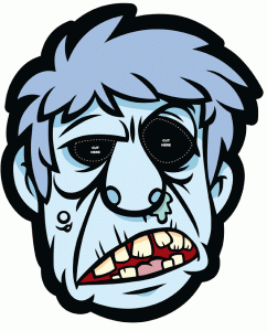 Máscara Halloween zombi. Manualidades a Raudales.