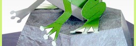 Papercraft de una rana arbórea. Manualidades a Raudales.