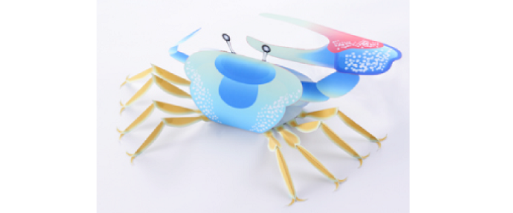 Papercraft recortable de un cangrejo. Manualidades a Raudales.